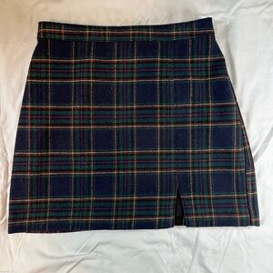 Plaid Women's Skirt - Blue and Green